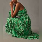 Farm Rio Anthropologie Printed One-Shoulder Ruffle Dress green - XS Petite $260 Photo 2