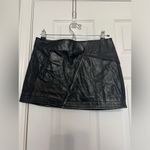 Acne Studios Low Rise Paneled 100% Leather Miniskirt In 900 Black Photo 3