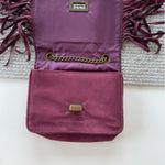 Art Class  Burgundy Quilted Faux Suede Fringe Mini Bag Purse Crossbody Photo 5