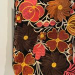 Embroidered Tote Bag Black Pink Brown Photo 2