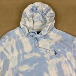 U.S. Polo Assn. Tie Dye Hoodie Sweatshirt Unisex Pullover Light Blue White Sz L EUC Photo 2