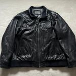 Vintage Leather Bomber Jacket Black Size XL Photo 3