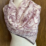 Anne Klein Vintage 1980s X Vera Companies Purple Baroque Floral Silk Scarf 32x32 Photo 0