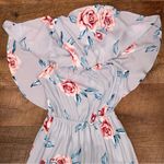 Show Me Your Mumu  Hacienda Maxi Dress Blue Pink Off-Shoulder Sundress Wedding Photo 9