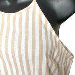 Lulus Women’s Beach Town Bound Striped Pleated Midi Dress Ivory/Tan Size Medium Photo 10