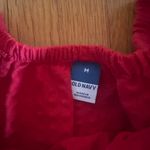 Old Navy  Cardinal Red Puff Sleeve Babydoll Peplum Top, Size M Photo 3