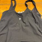 Lululemon align Ribbed Black Yoga Bodysuit Jumpsuit Tank Style Size 4 Photo 2