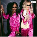 Poppi Vibrant Pink Silky Women's Pajama Shirt & Pant size S Photo 2