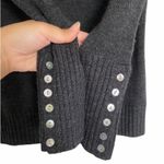 Tweeds 100% Merino Wool Cowl Neck Sweater Dark Grey Small Gray Photo 2