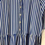 Tuckernuck Hayes Blue White Stripe Drop Waist Button Front Collared Shirt Dress Size XS Photo 10
