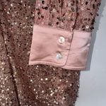The Vintage Shop The Vintage Shop Pink Rose Gold Sequin Button Down Oversized Shirt Size M Photo 4