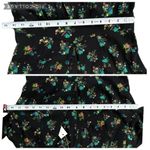 Amanda Uprichard  100% Silk Deep V Floral Mini Dress Black Puff Sleeve Small NEW Photo 11