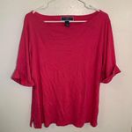 Karen Scott  Cotton Boat-Neck Top Bright Pink Photo 0