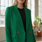 DKNY NWOT  Moss Green Double Breasted Blazer SZ-4 Photo 0