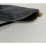 Henri Bendel BLK Croc Embossed Leather Envelope Clutch Bag Shoulder Chain Strap Photo 7