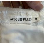 Avec Les Filles New! White Denim Crop Top White Sz Medium Photo 2