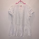 Roolee  white keyhole lined short sleeve blouse Photo 4