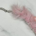 Beaded Fur Woven Silver Tone Chain Link Belt OS Y2K Festival Photo 12