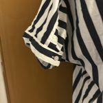 A New Day Navy blue and white striped dress/long collared shirt Photo 3