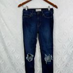 Free People  Distressed Jeans Dark Wash Ripped Knee Size 26 Photo 2