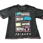 Friends Coffee Relax‎ Watch Repeat Burnout Shirt Grey XS Gray Photo 0
