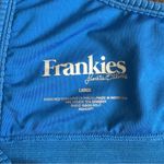 frankie's bikinis Frankie’s Bikinis Gavin Ribbed Scoop Bikini Top in Blue L Photo 3