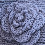 🔴 Gray Knit Crochet Flower Headband Ear Warmer | Soft Cotton NWOT Photo 2