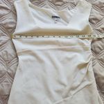 EXPRESS White Sheath Ruched Tank Dress Square Neck Photo 1