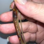 Vintage French Made Tortoise Shell With Crystal Inlay Hair Barrette Brown Photo 3