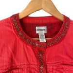 Chico's  Beaded Denim Blazer Jacket Photo 2