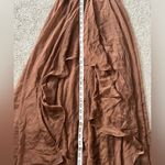 Milano brown Y2K formal prom dress gown. Halter neck‎ hi low appearance floor Photo 9