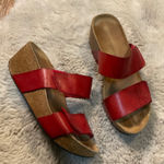 Eric Michael Lola Sabina Sandals Size 38 Red Leather Straps Wedge  Platform Women Photo 0