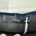 Mango MNG  Navy Blue Velvet‎ Pants Women's Straight Leg Pull On Contemporary Chic Photo 11