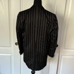 VTG DEN ZEL PARIS BLACK & PINK STRIPE LONG BLAZER MOB WIFE Photo 6
