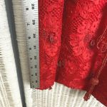 Vintage Elissa of California Red Lace Beaded Sheath Dress 60s Cocktail Party Photo 10