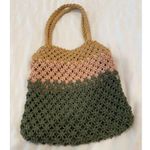 Aerie crochet pink, green and tan woven purse Photo 1