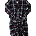 Veronica Beard NWT Emory in Navy Red Plaid Ruched Cargo Short Dress 2 $450 Photo 0