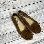 Minnetonka  Brown Moccasins Loafers Brown Leather Slip On sz 8 Photo 1