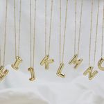 Bubble Balloon Letter I Initial Necklace Gold Photo 1