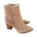 Nine West  Booties Size 12 Tan Pointed Toe  Leather Upper Block Heel Photo 0