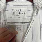 Frank & Eileen  Frank Superfine Cotton Relaxed Fit Shirt White/Blue Stripes Sz M Photo 1