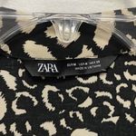 ZARA Women's Leopard Top Blouse Medium Collar Button Down Shirt MISSING BELT Photo 6