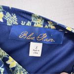 Blue Rain Midi Wrap Skirt Yellow and Purple Floral Print Bow Side Tie Size S Photo 4