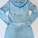 Juicy Couture 🔥 OG Bling Velour Iconic Tracksuit Hoodie Pants Frosted Baby Blue L Photo 3