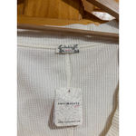 Free People New Intimately Cream Waffle Knit Long Sleeve Bodysuit Snap Closure Photo 2