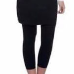 Legacy Brushed Cotton Skirted Cropped Legging Black Size L Stretch Mid Length Size L Photo 0