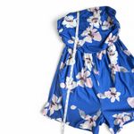 Blue print strapless romper with pockets. Size medium Photo 2