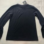 Bobeau Eyelet Bell Sleeve Sweatshirt Navy NWT Photo 5