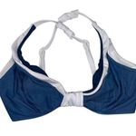Seafolly Women's Triangle Bikini Top Blue/White Size 12 Wide Strap Photo 0