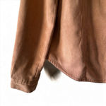 H&M Faux Suede Camel Button-Up Shirt Women's Size 12 Photo 2